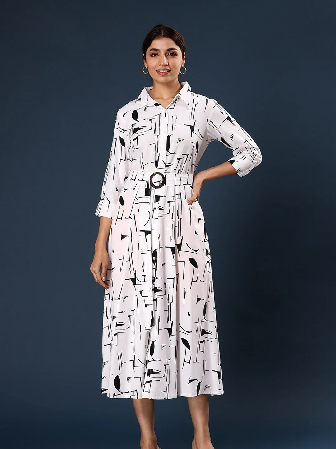 Myra WOMEN'S BLUE THE MARBLE PRINT GOWN