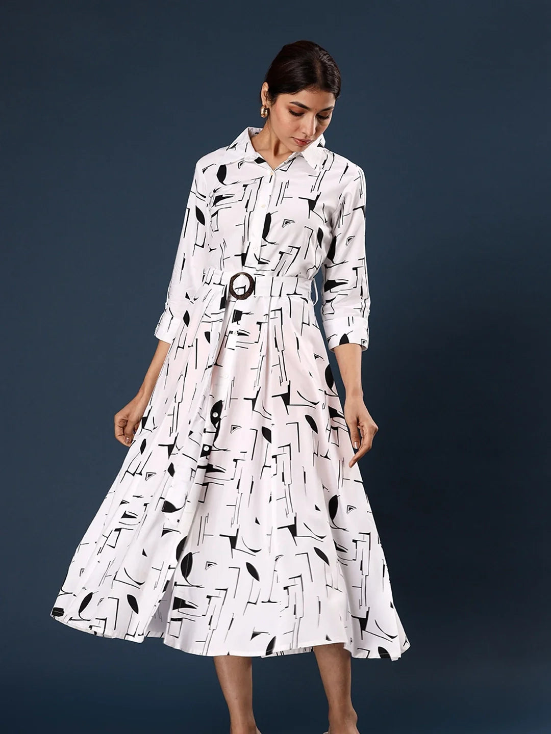 Myra WOMEN'S BLUE THE MARBLE PRINT GOWN