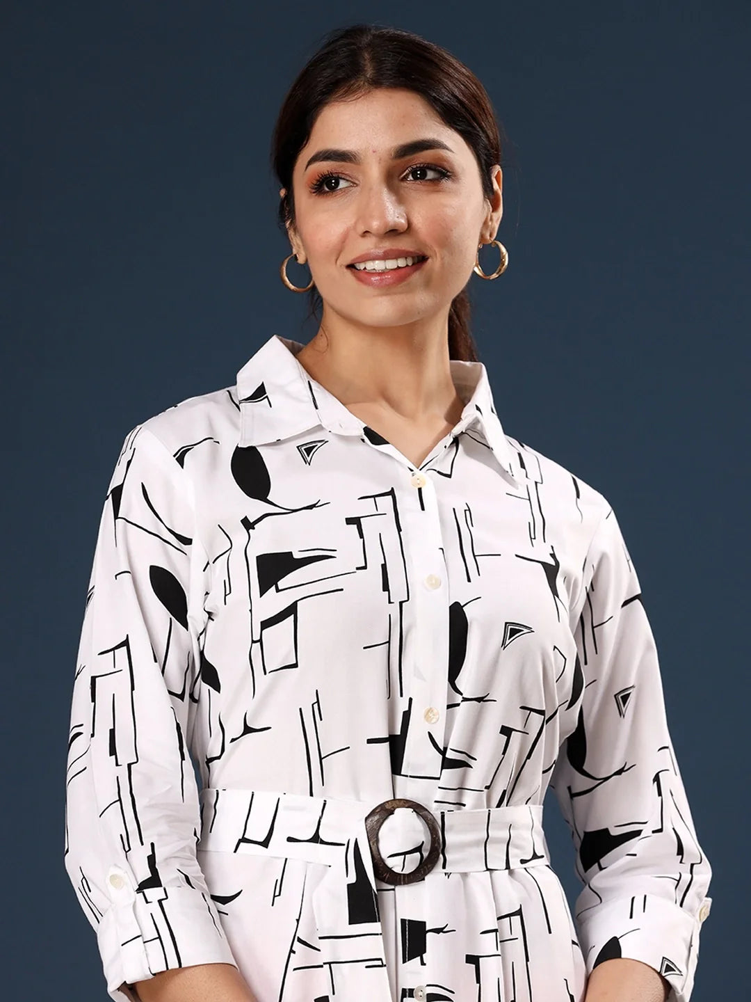 Myra WOMEN'S BLUE THE MARBLE PRINT GOWN