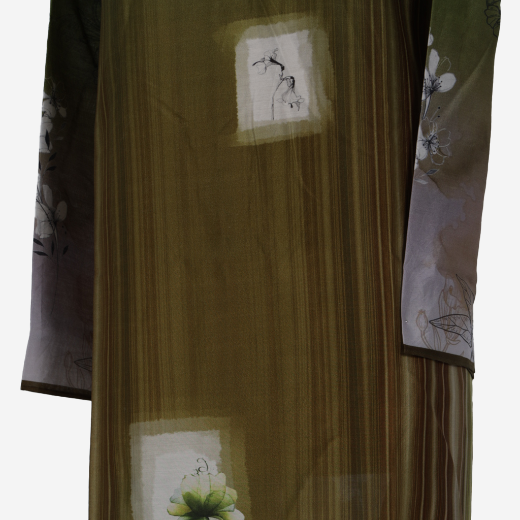 Semi Stitched Chanderi Casual Suit Set