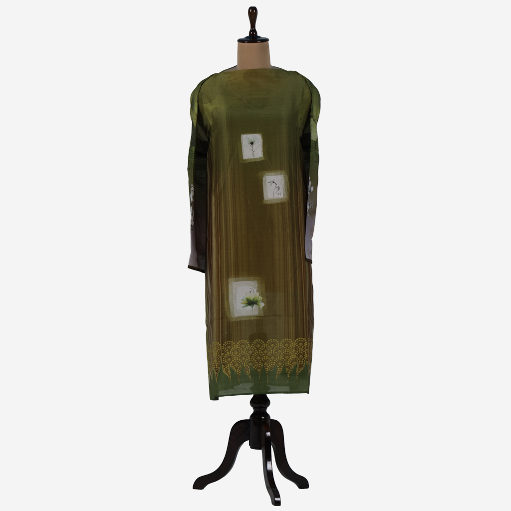 Semi Stitched Chanderi Casual Suit Set