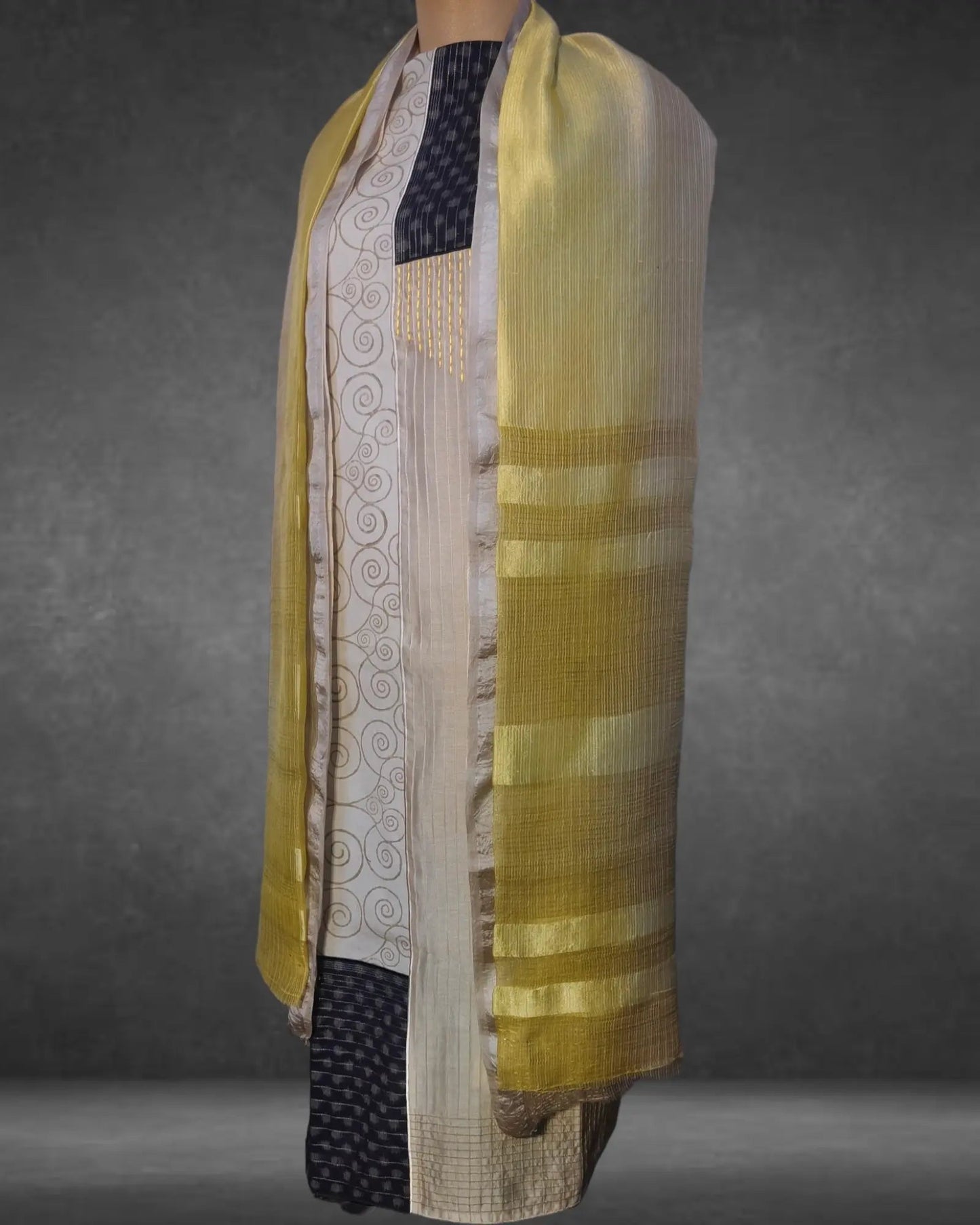 Semistitched Cotton Block Printed Casual Suitset