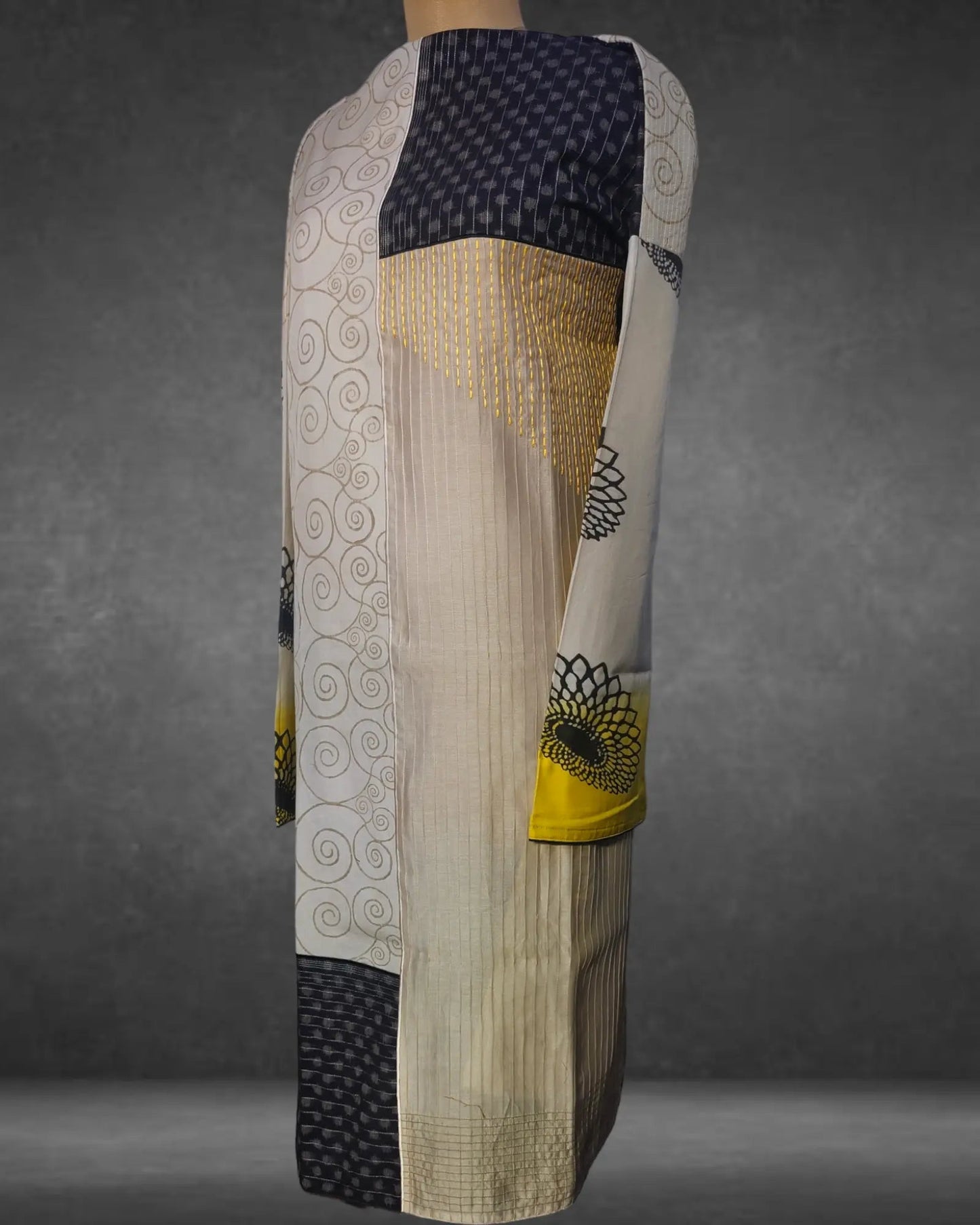 Semistitched Cotton Block Printed Casual Suitset