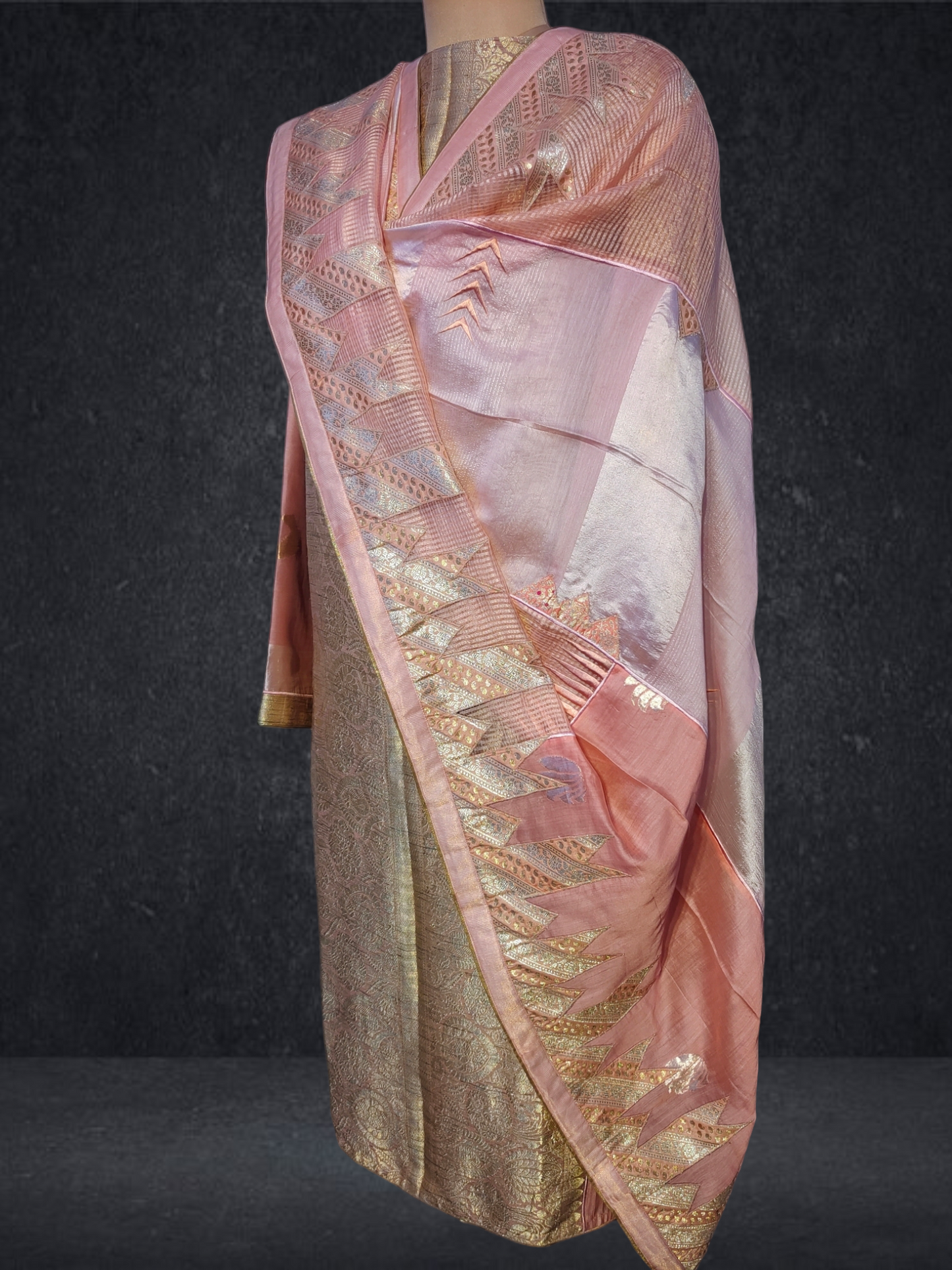 Semi Stitched Chanderi Formal Suitset