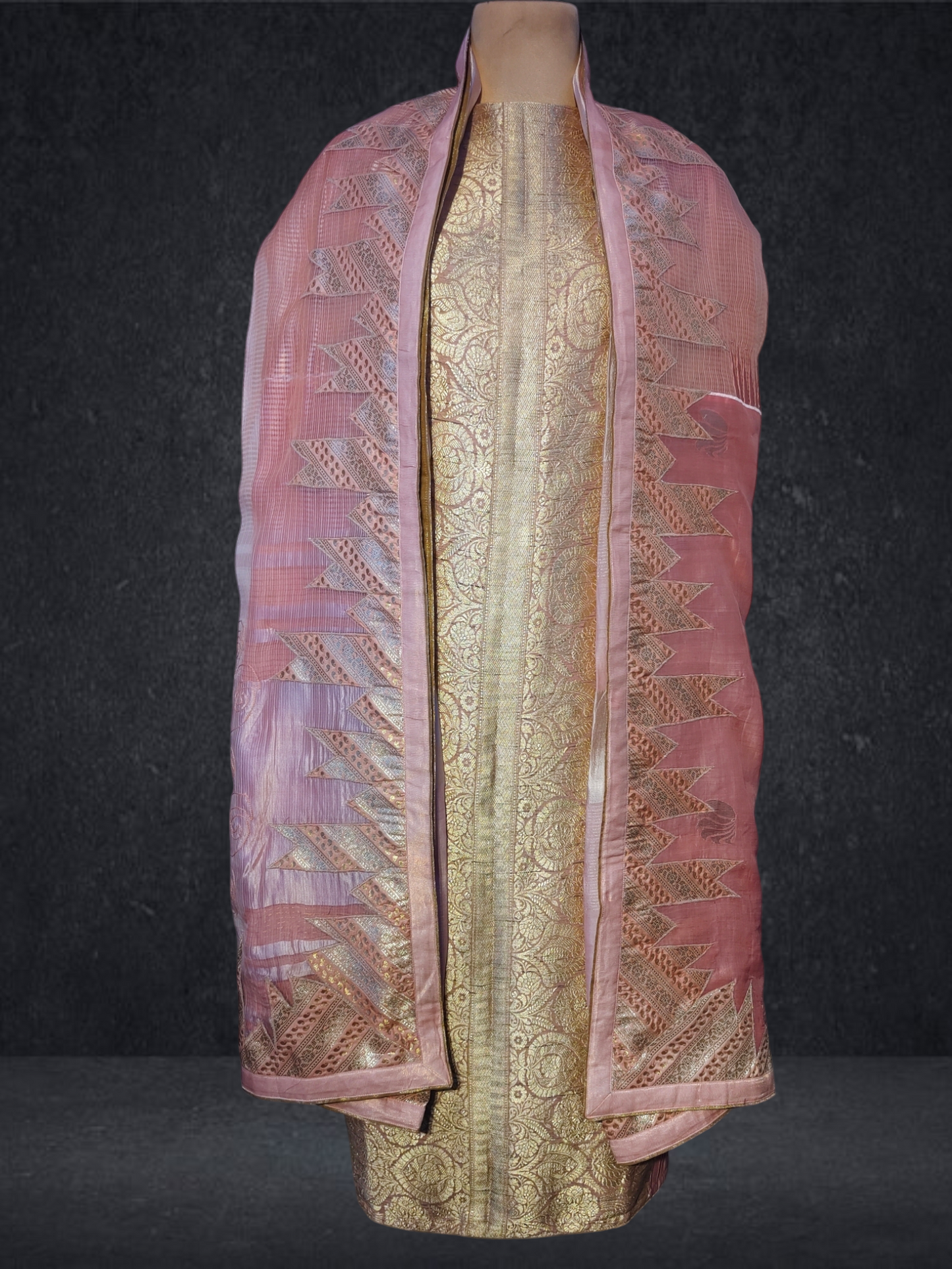 Semi Stitched Chanderi Formal Suitset