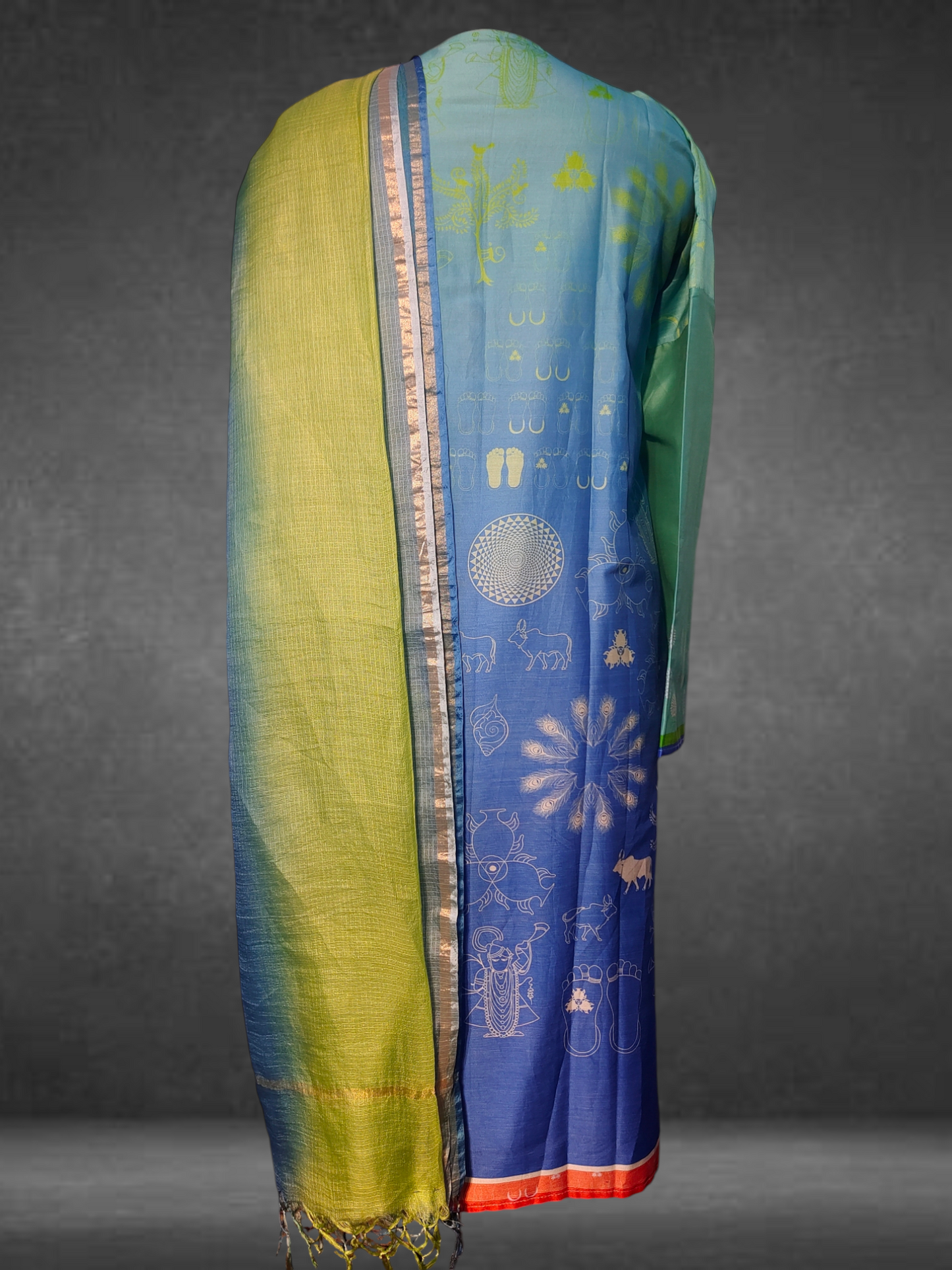 Semistitched Chanderi casual Suitset