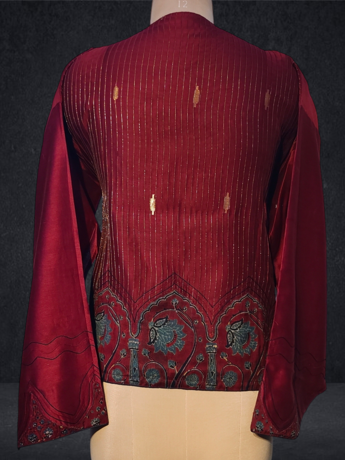 Semistitched Chanderi Zariwoven Short Tunic