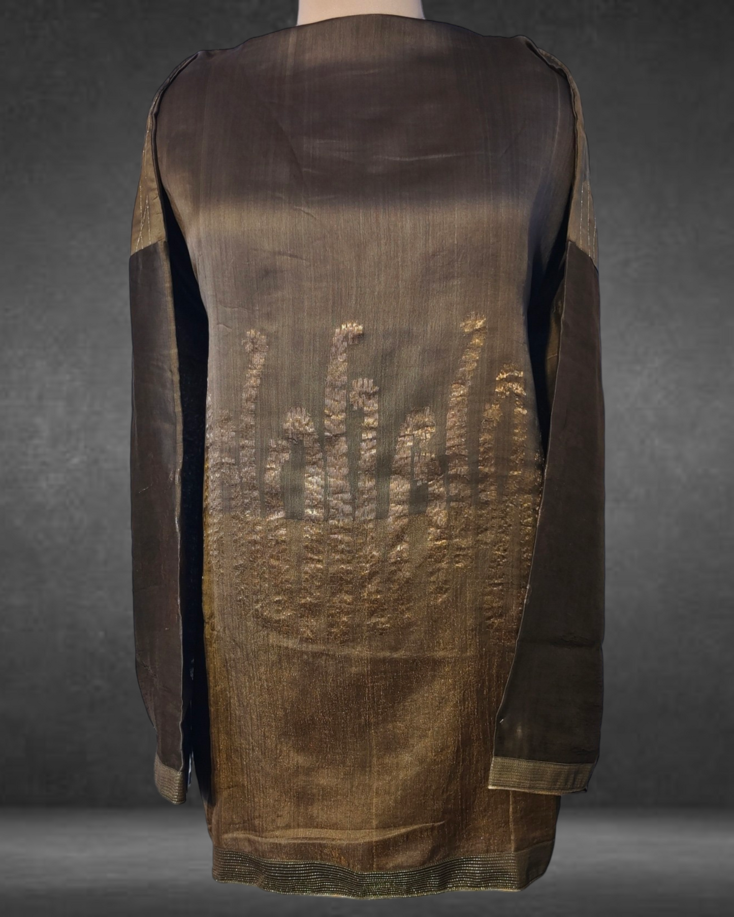 Semistitched Chanderi Zari Woven Short Tunic