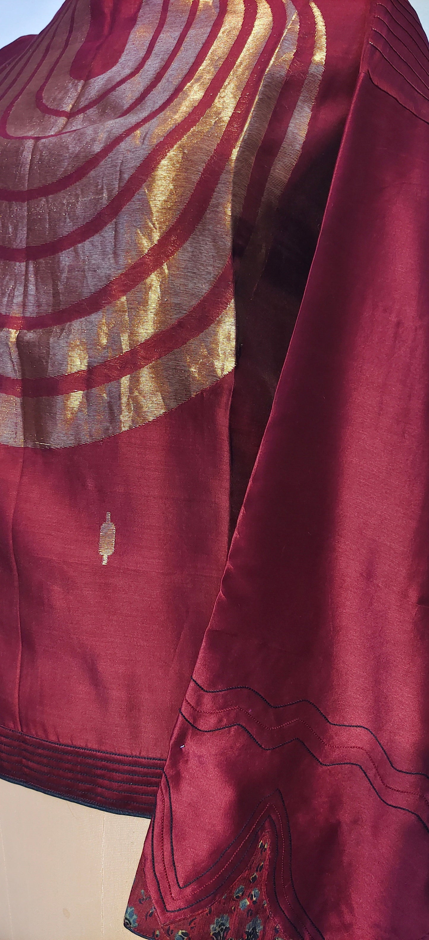 Semistitched Chanderi Zariwoven Short Tunic