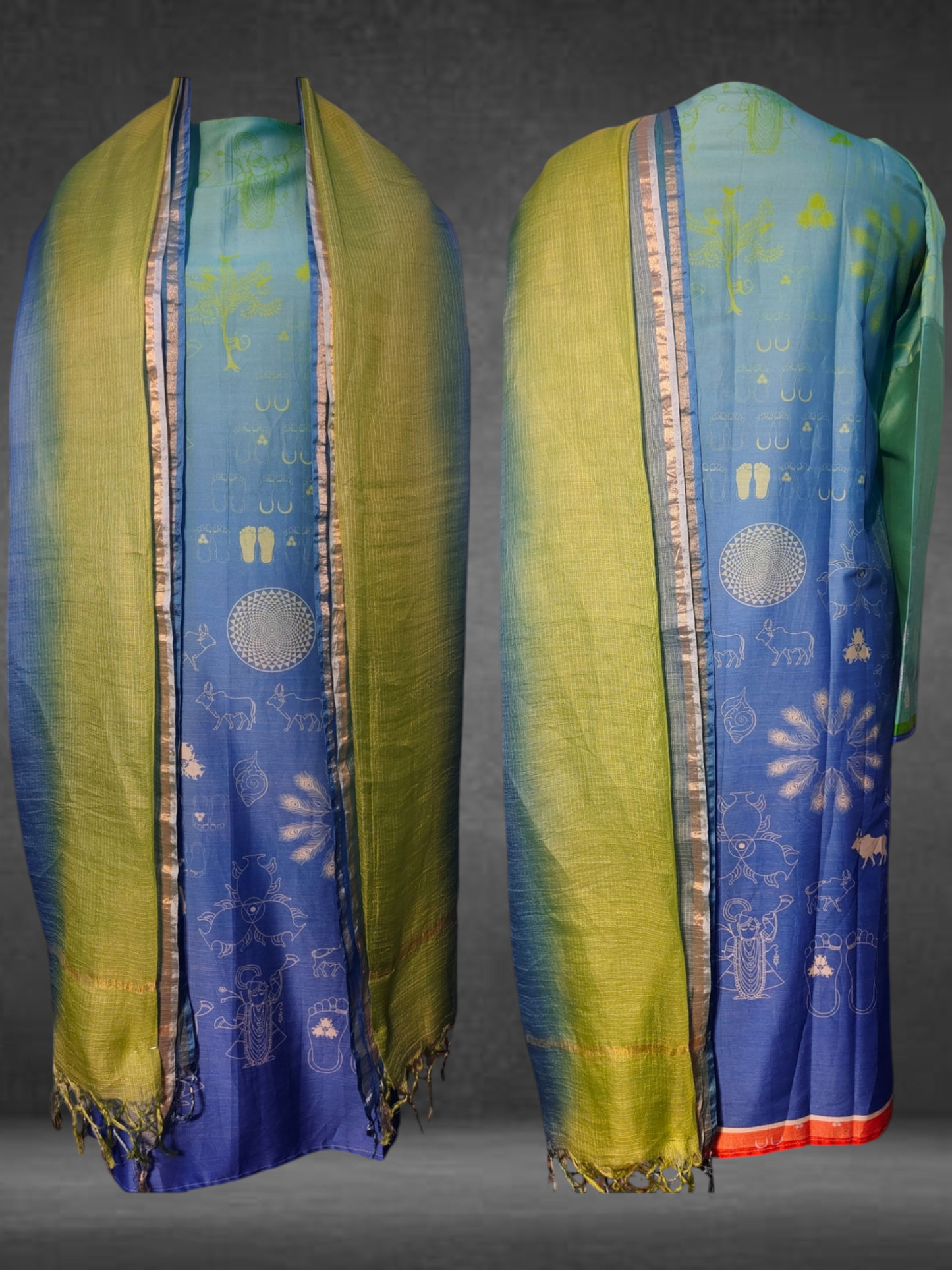 Semistitched Chanderi casual Suitset