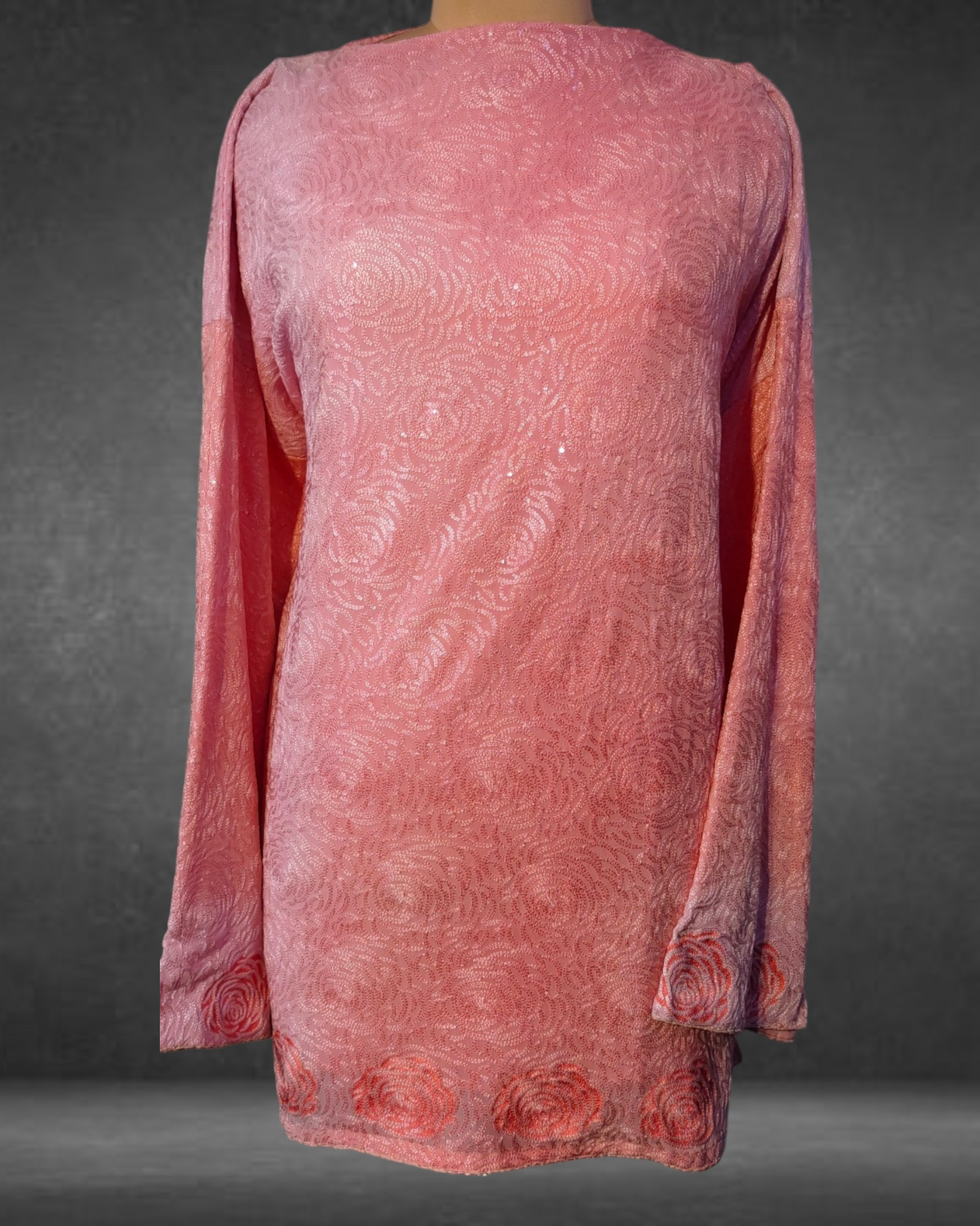 Semistitched georgette sequins ambroiderd Short Tunic