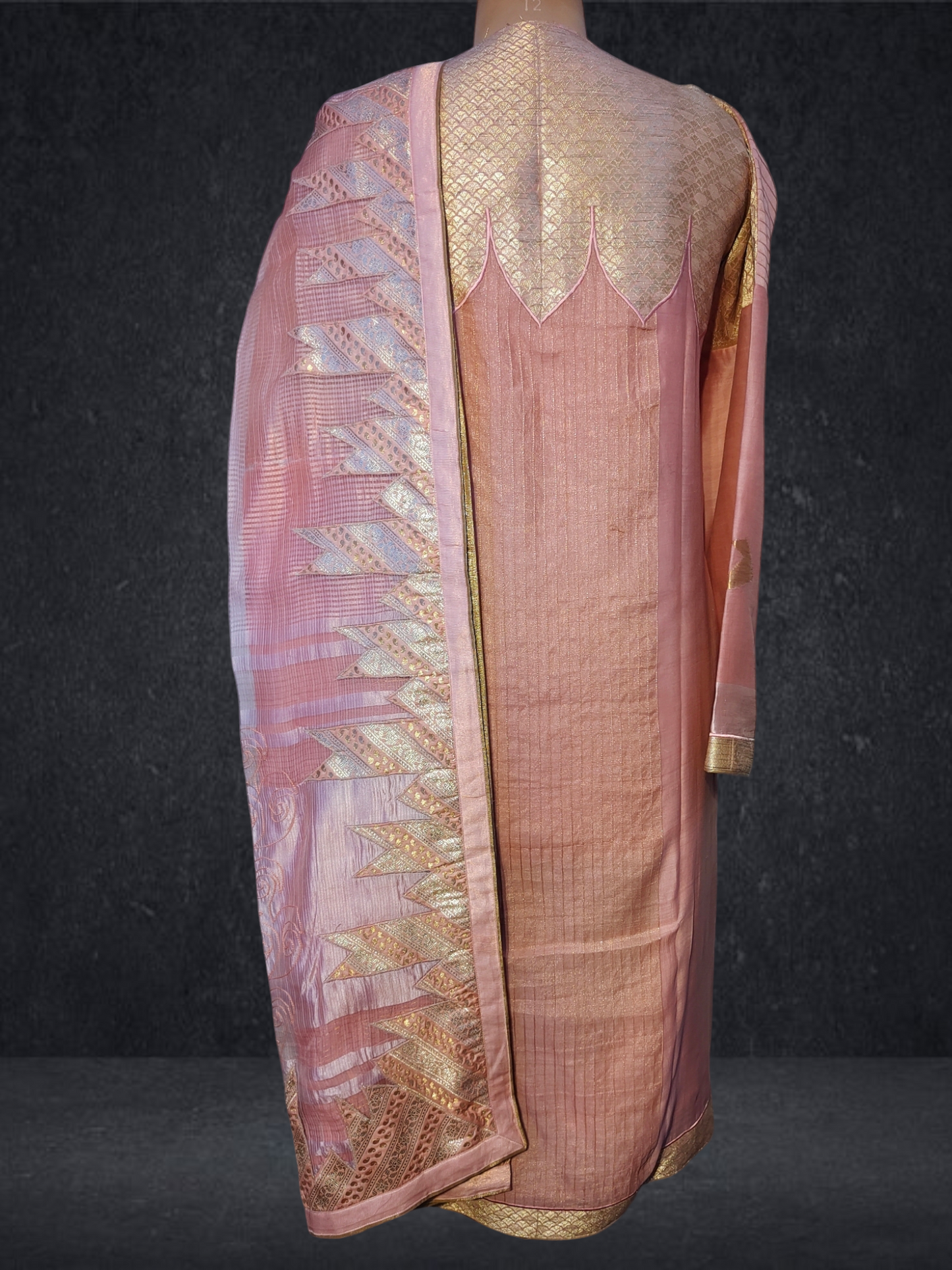 Semi Stitched Chanderi Formal Suitset