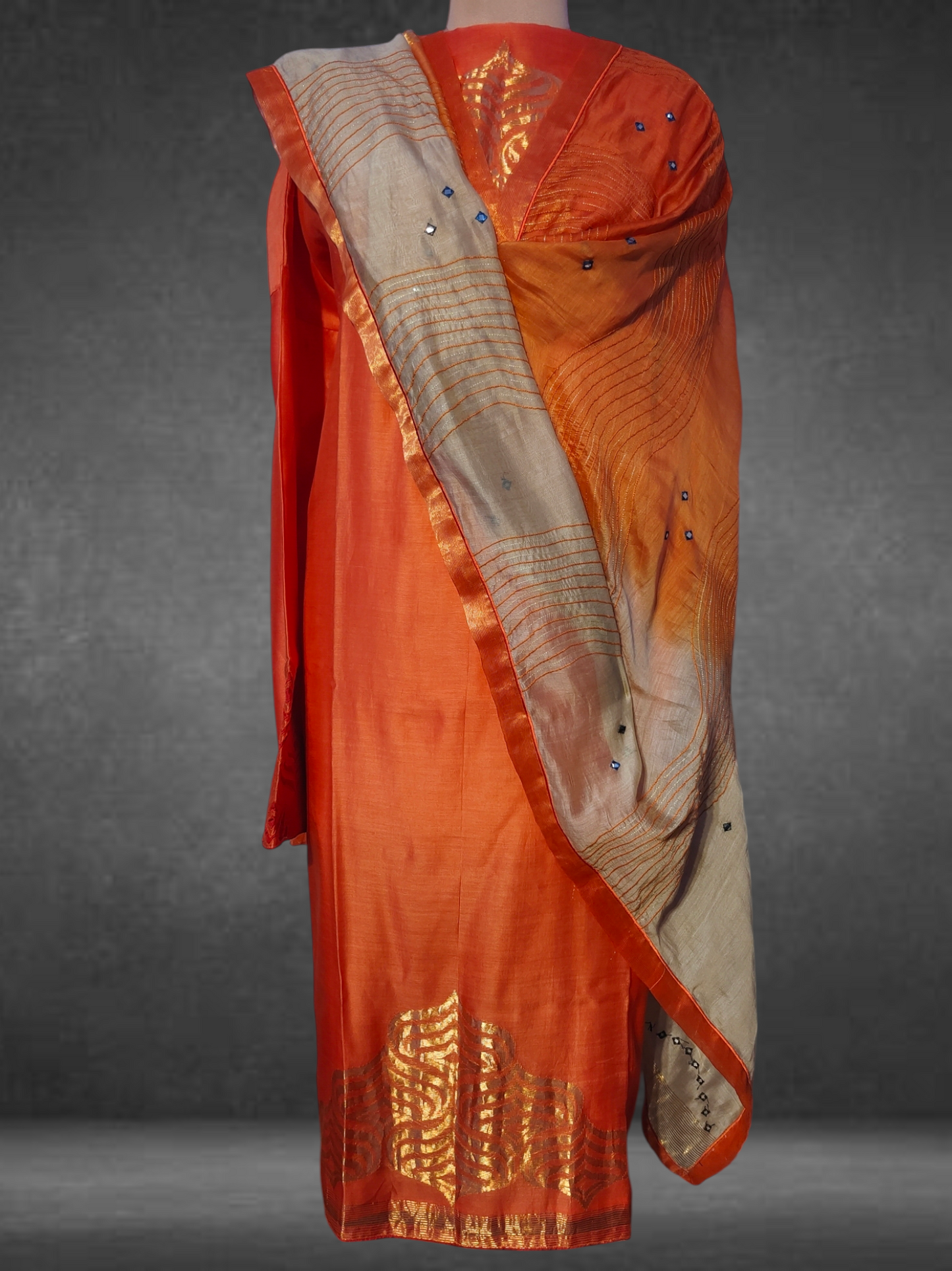 Semi Stitched Formal Chanderi suitset