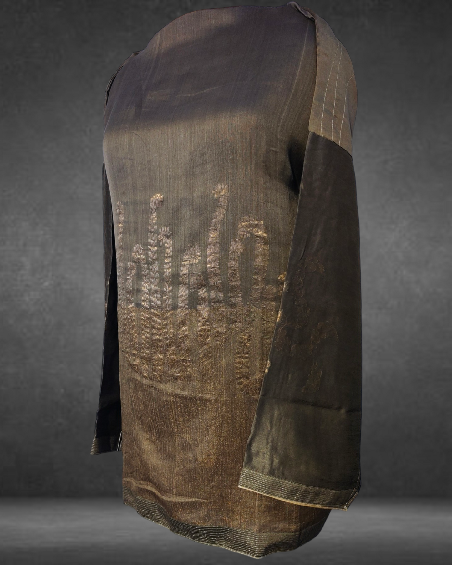 Semistitched Chanderi Zari Woven Short Tunic