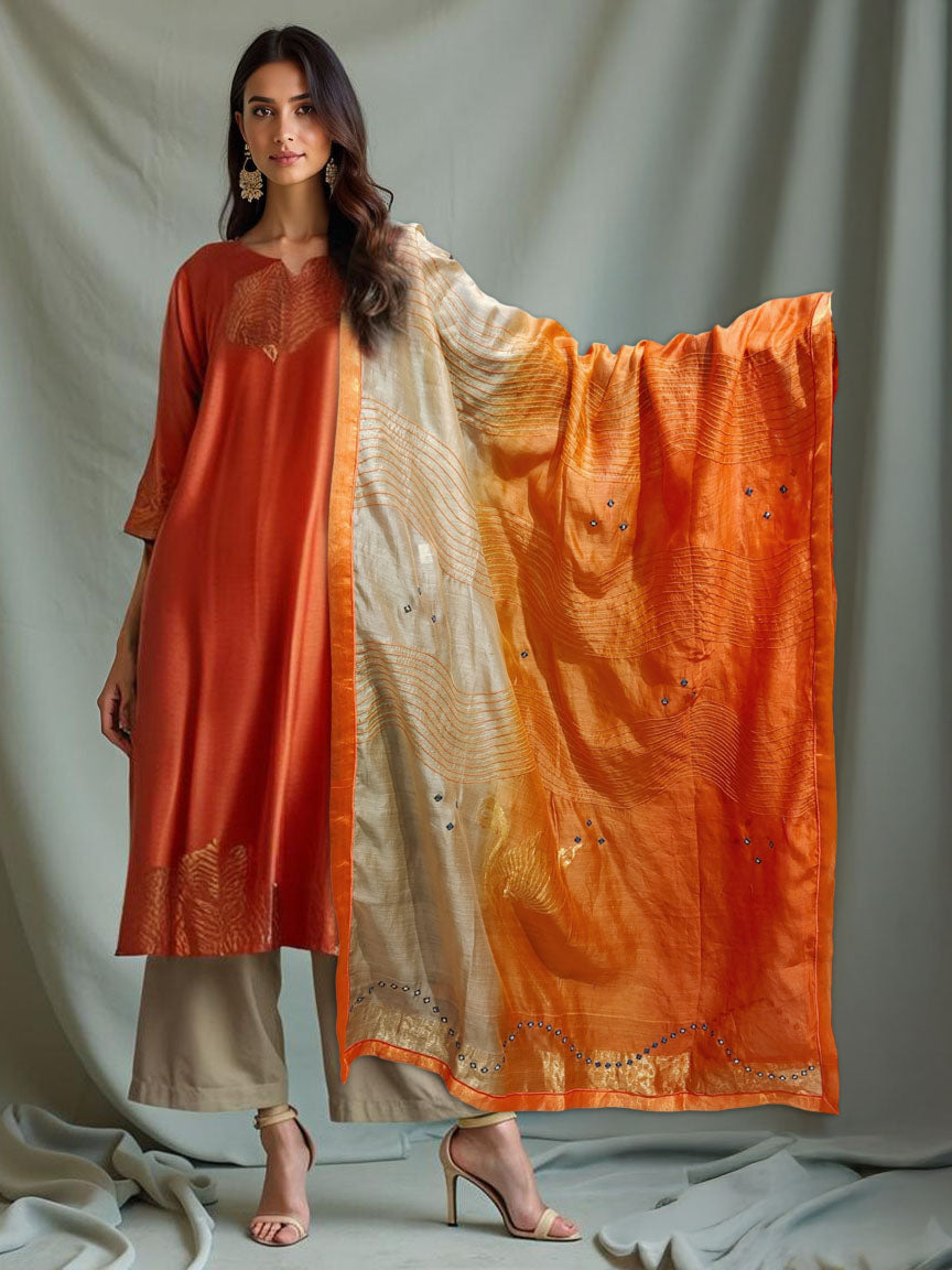 Semi Stitched Formal Chanderi suitset
