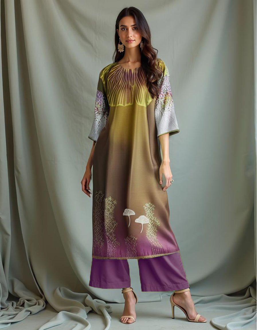 Semistitched Chanderi Kurta