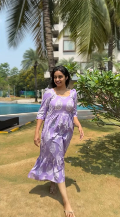Anucharan's Floral Lilac Dress