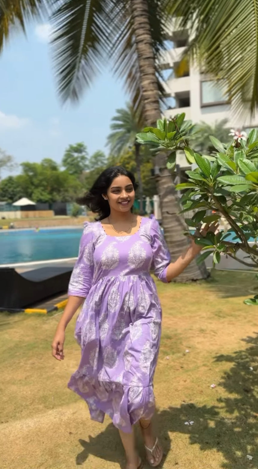Anucharan's Floral Lilac Dress