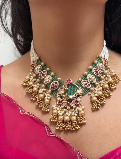 Nivksha Chandbali Necklace Set