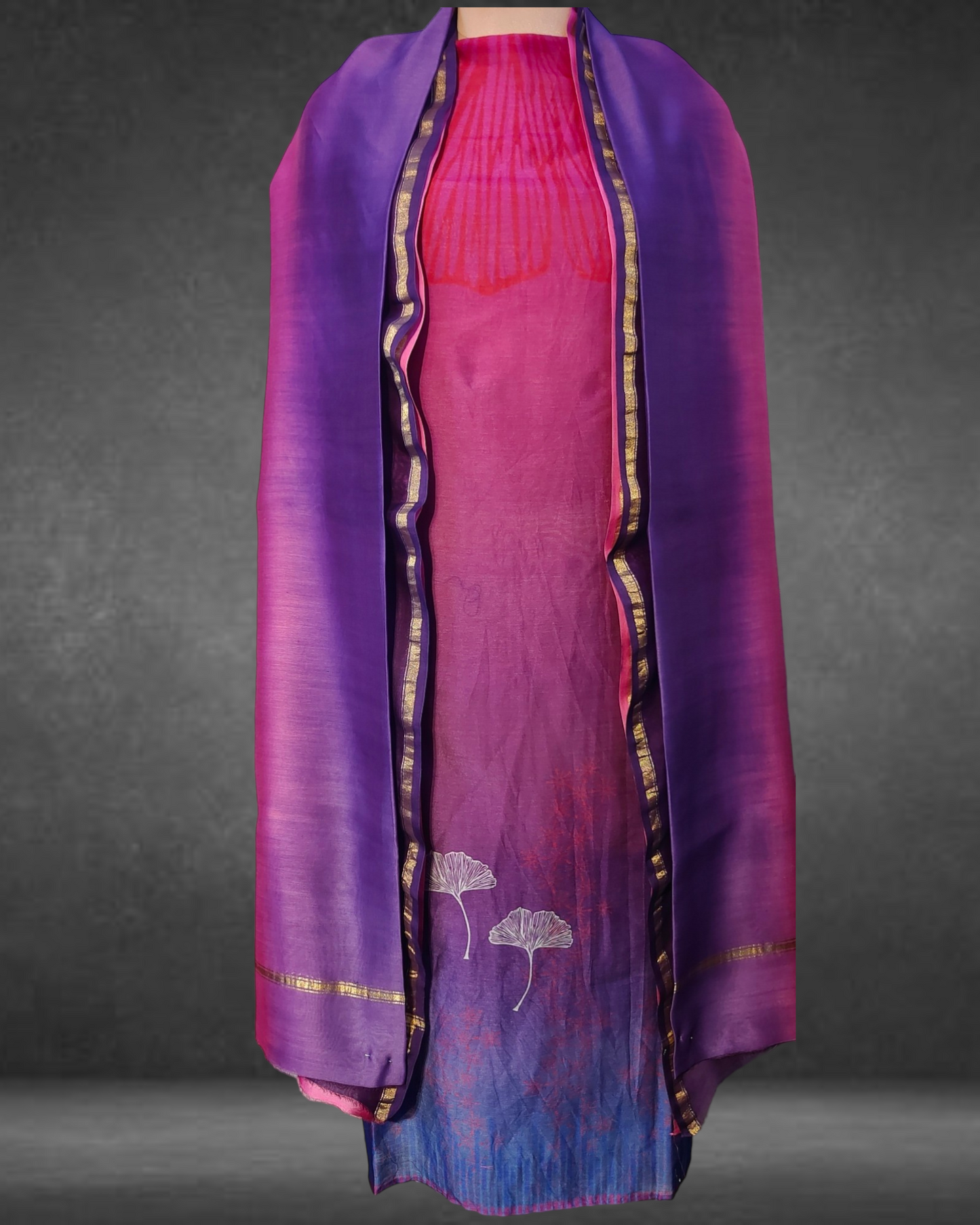 Semistitched Chanderi Casual Suitset