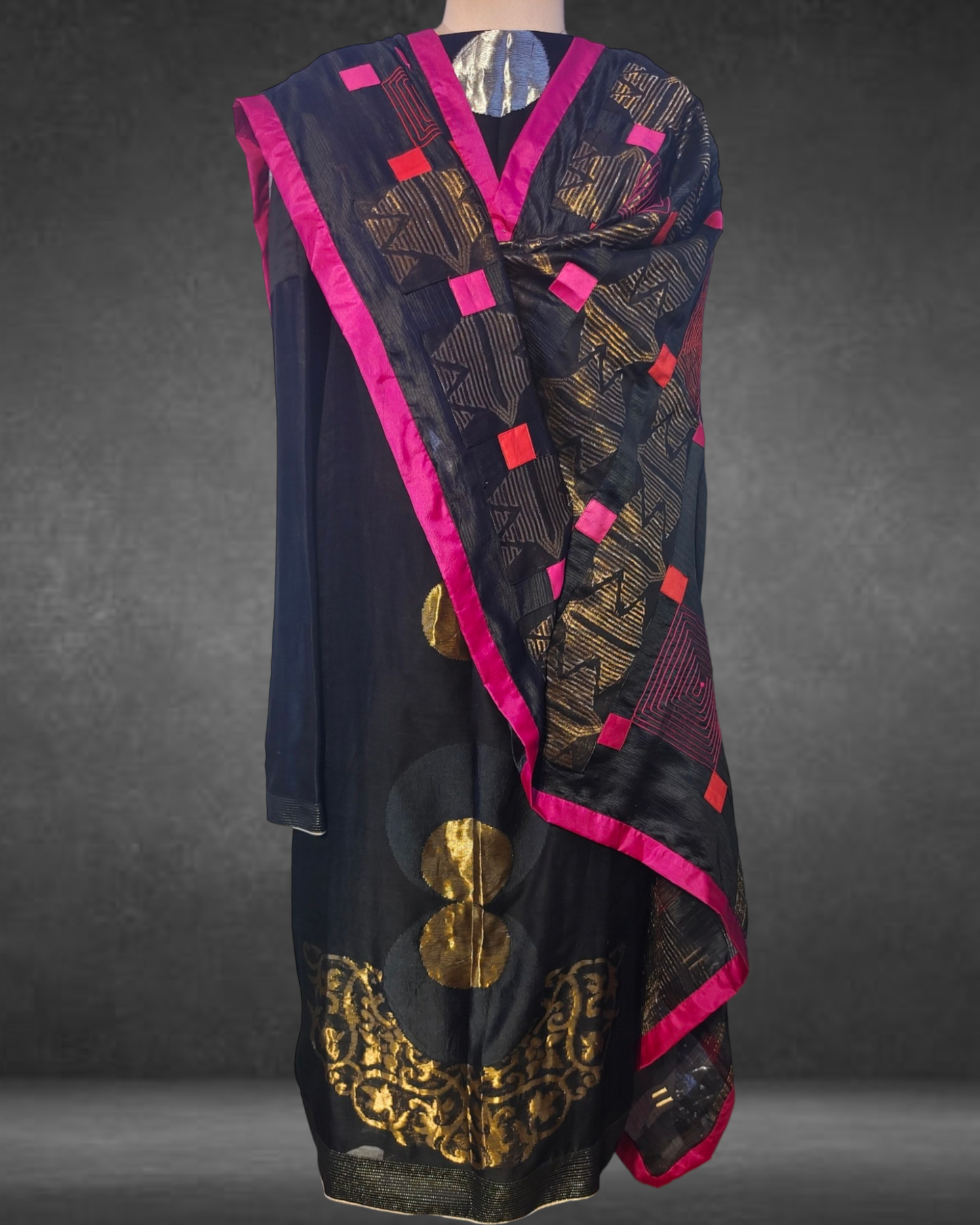 Semi Stitched Formal Chanderi Suit Set