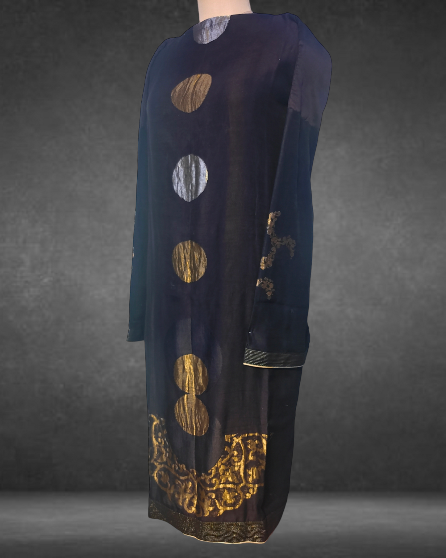 Semi Stitched Formal Chanderi Suit Set