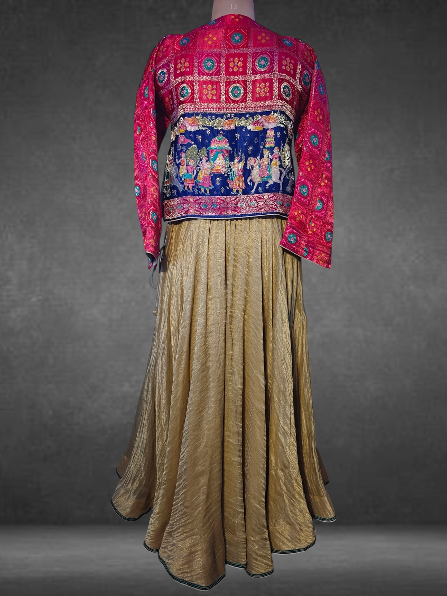 Formal Chanderi Katab Applique Skirtset (VKSKT01MAR11)