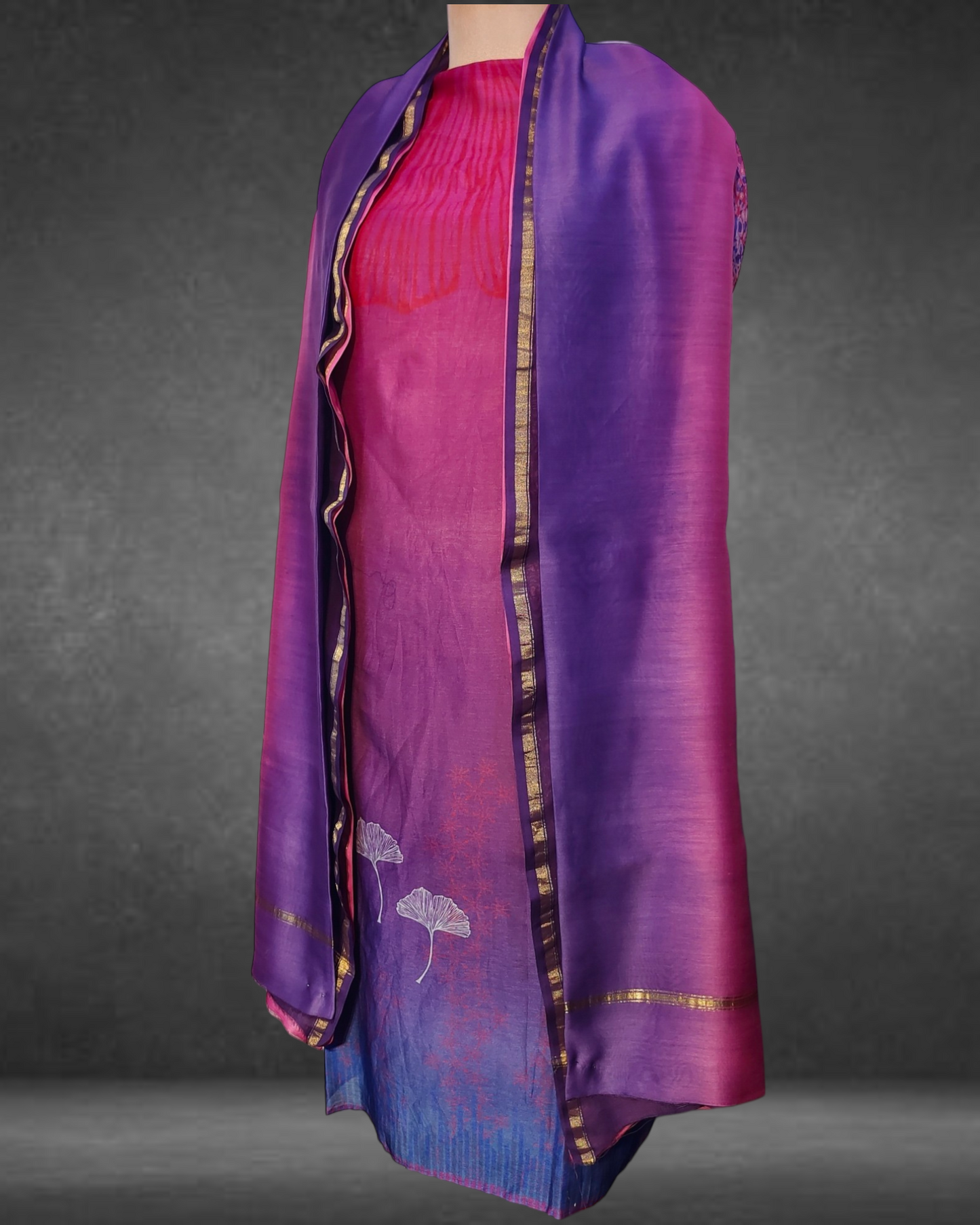 Semistitched Chanderi Casual Suitset