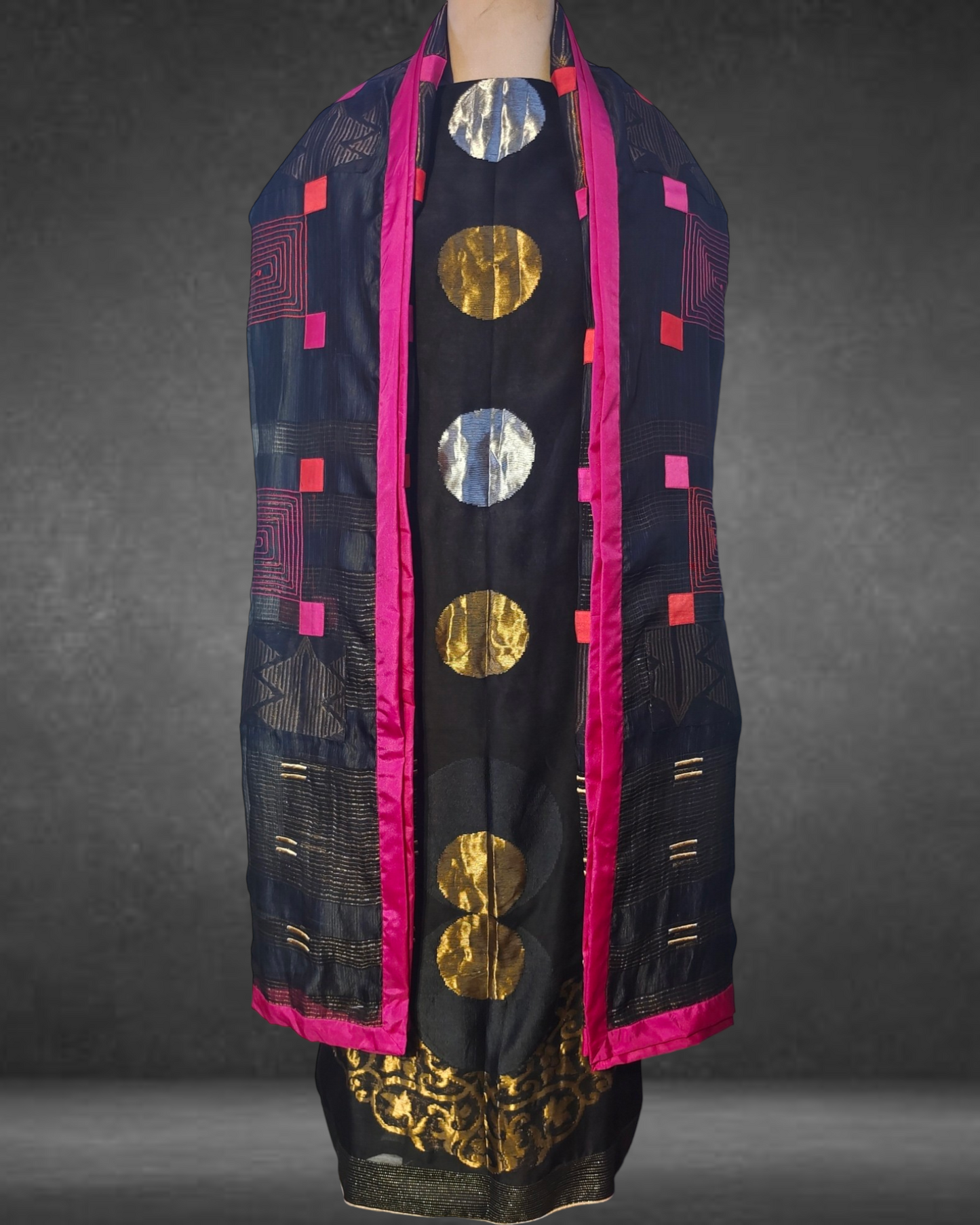 Semi Stitched Formal Chanderi Suit Set