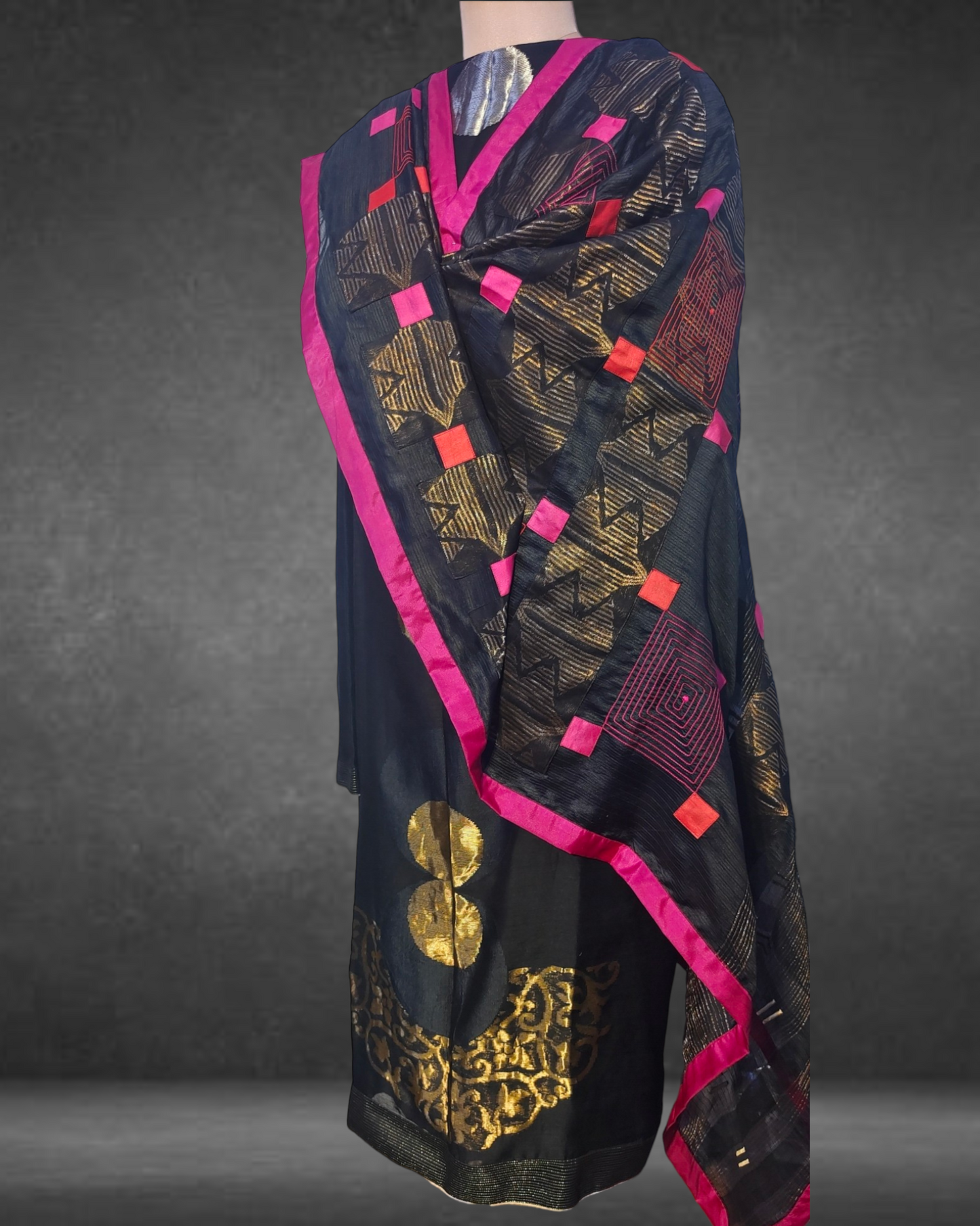 Semi Stitched Formal Chanderi Suit Set