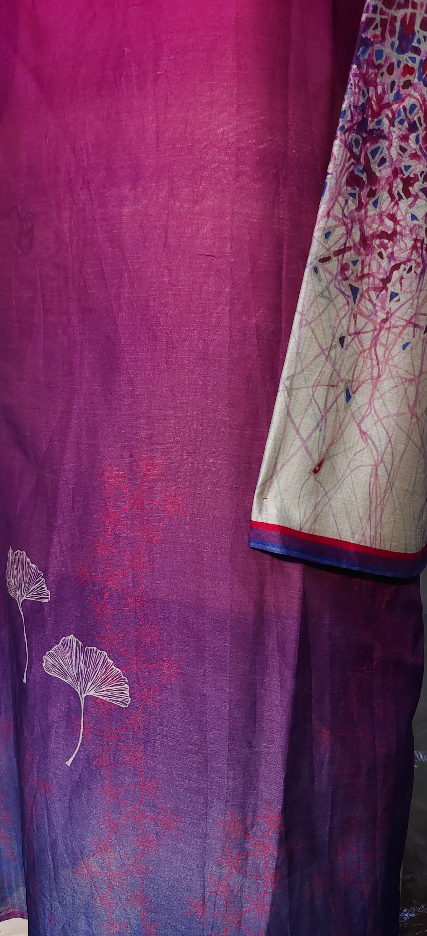 Semistitched Chanderi Casual Suitset