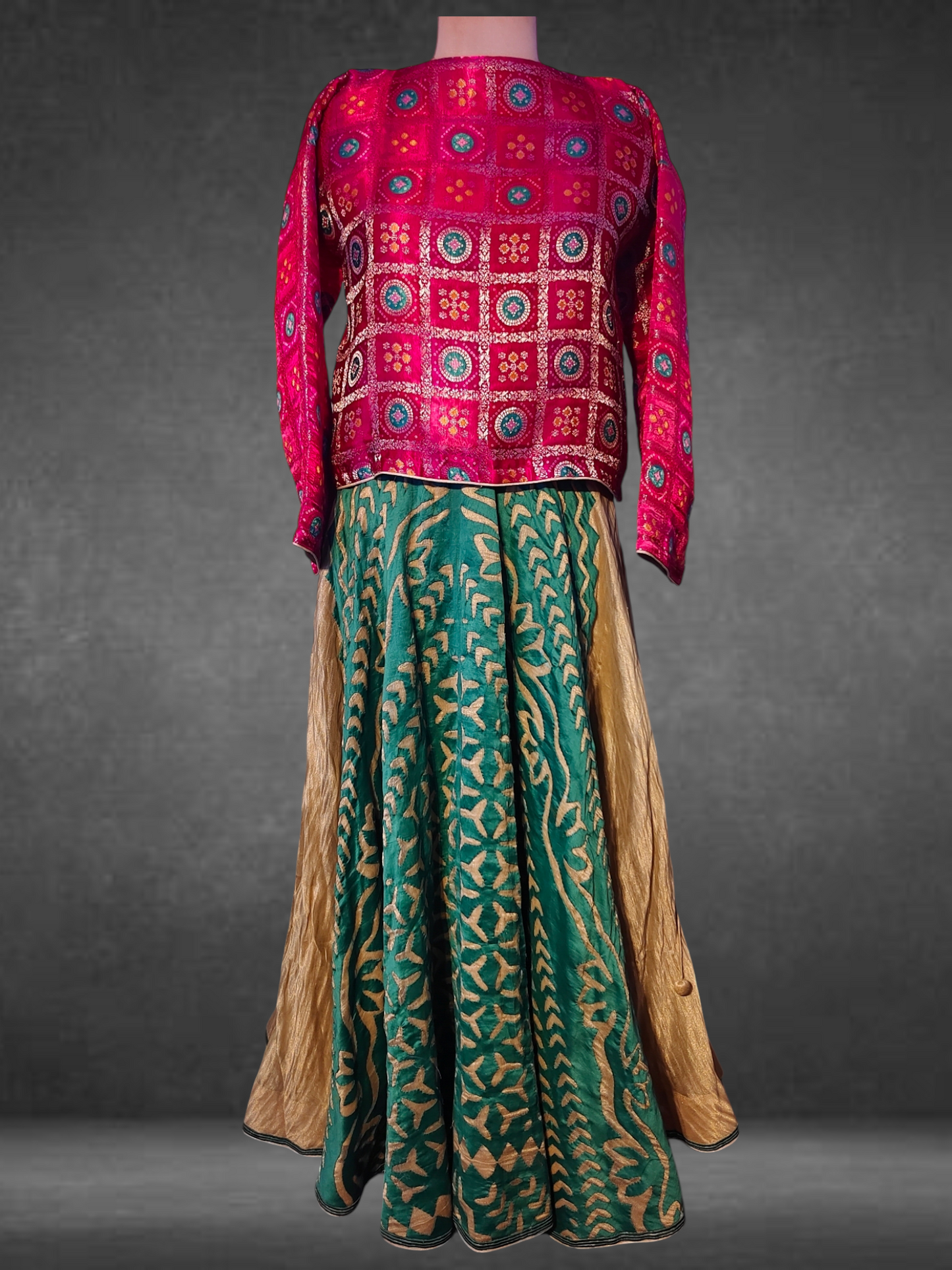 Formal Chanderi Katab Applique Skirtset (VKSKT01MAR11)